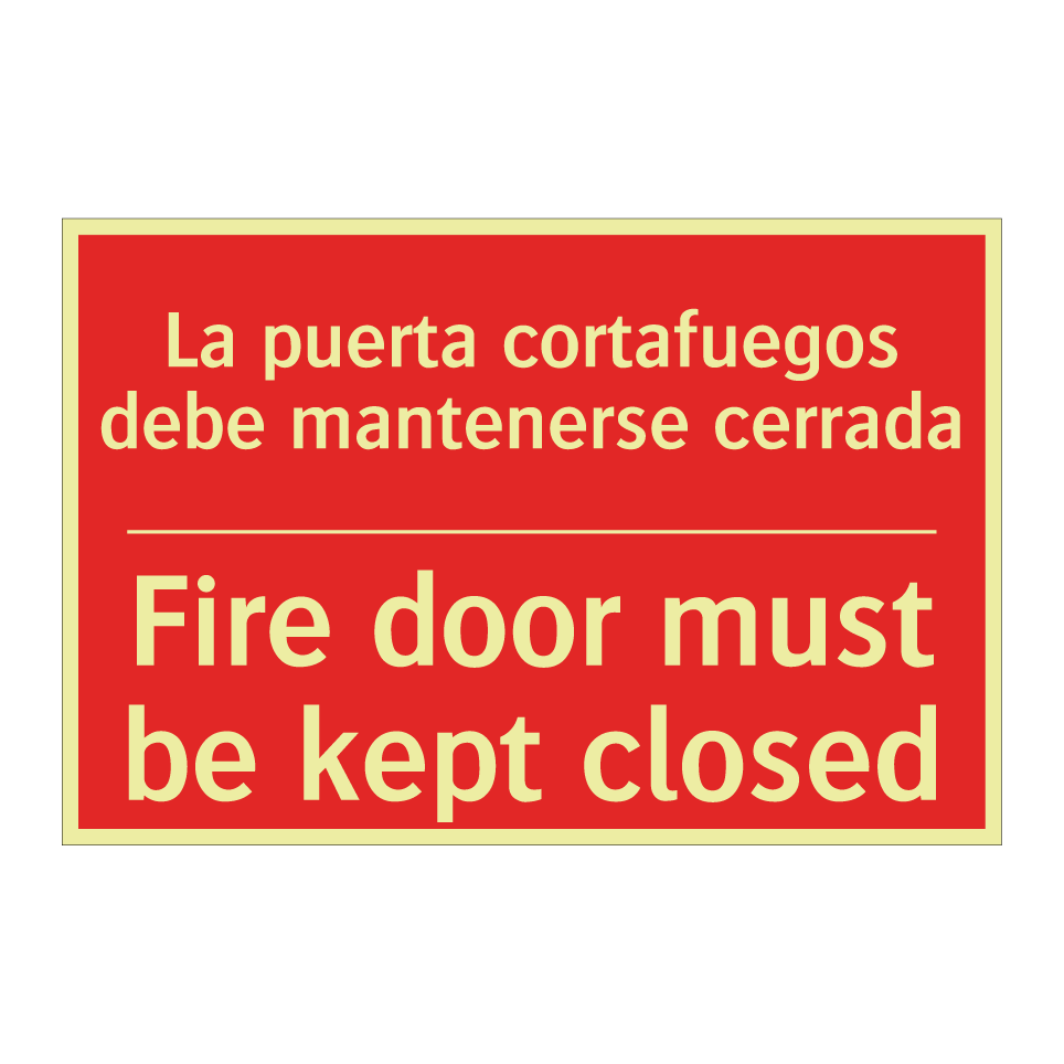 La puerta cortafuegos debe /.../ - Fire door must be kept closed