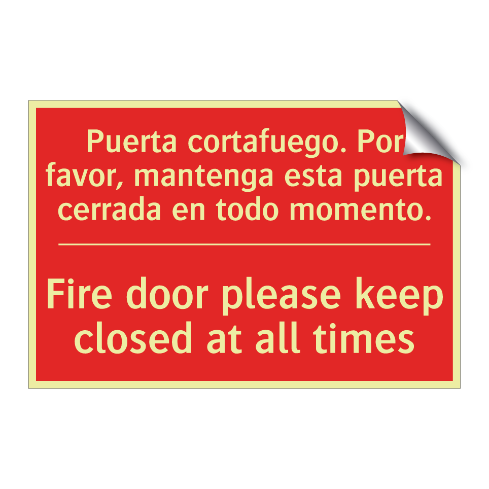 Puerta cortafuego. Por favor, /.../ - Fire door please keep closed /.../