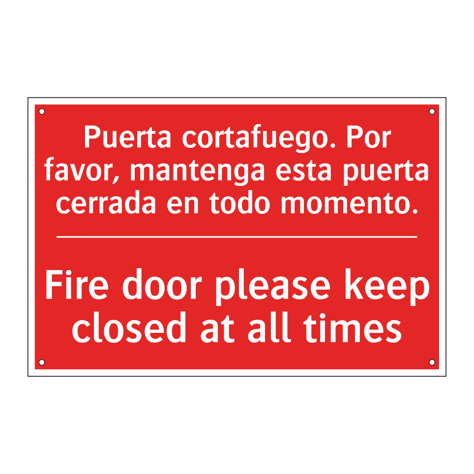 Puerta cortafuego. Por favor, /.../ - Fire door please keep closed /.../