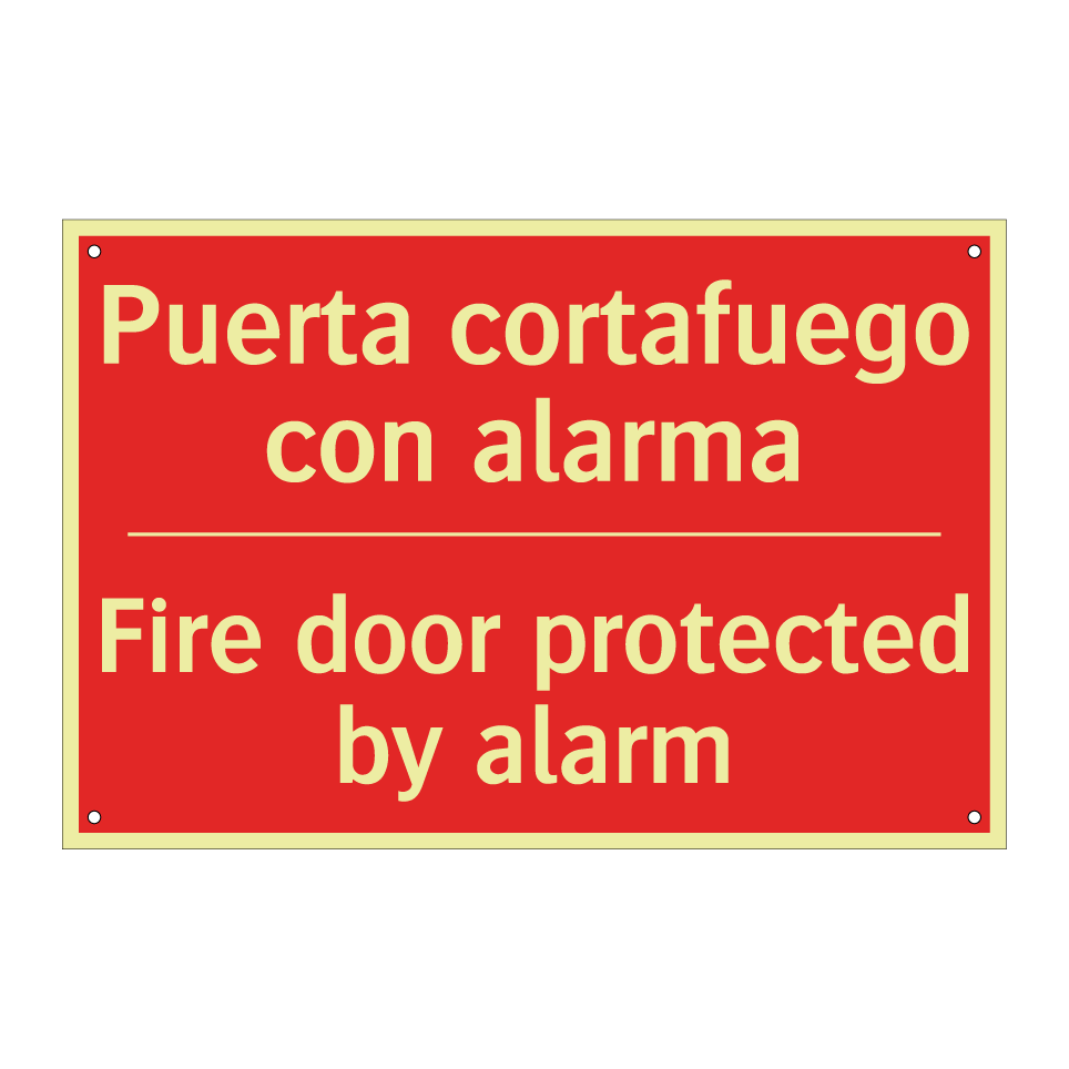 Puerta cortafuego con alarma - Fire door protected by alarm