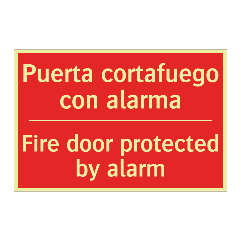 Puerta cortafuego con alarma - Fire door protected by alarm