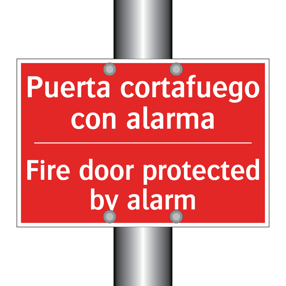 Puerta cortafuego con alarma - Fire door protected by alarm
