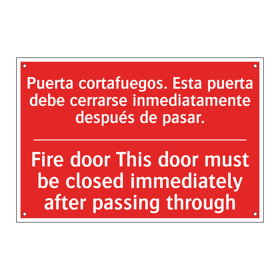 Puerta cortafuegos. Esta /.../ - Fire door This door must be /.../