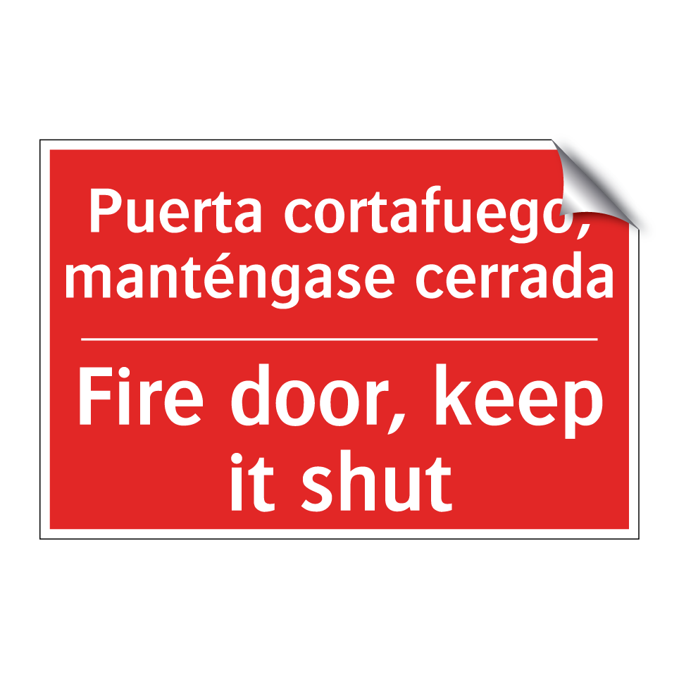 Puerta cortafuego, manténgase /.../ - Fire door, keep it shut