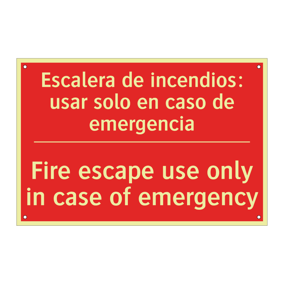 Escalera de incendios: usar /.../ - Fire escape use only in case /.../