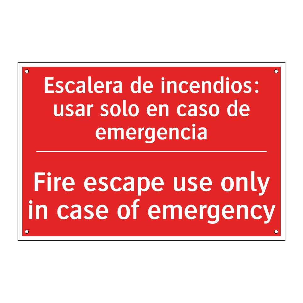 Escalera de incendios: usar /.../ - Fire escape use only in case /.../