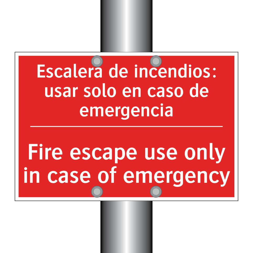 Escalera de incendios: usar /.../ - Fire escape use only in case /.../