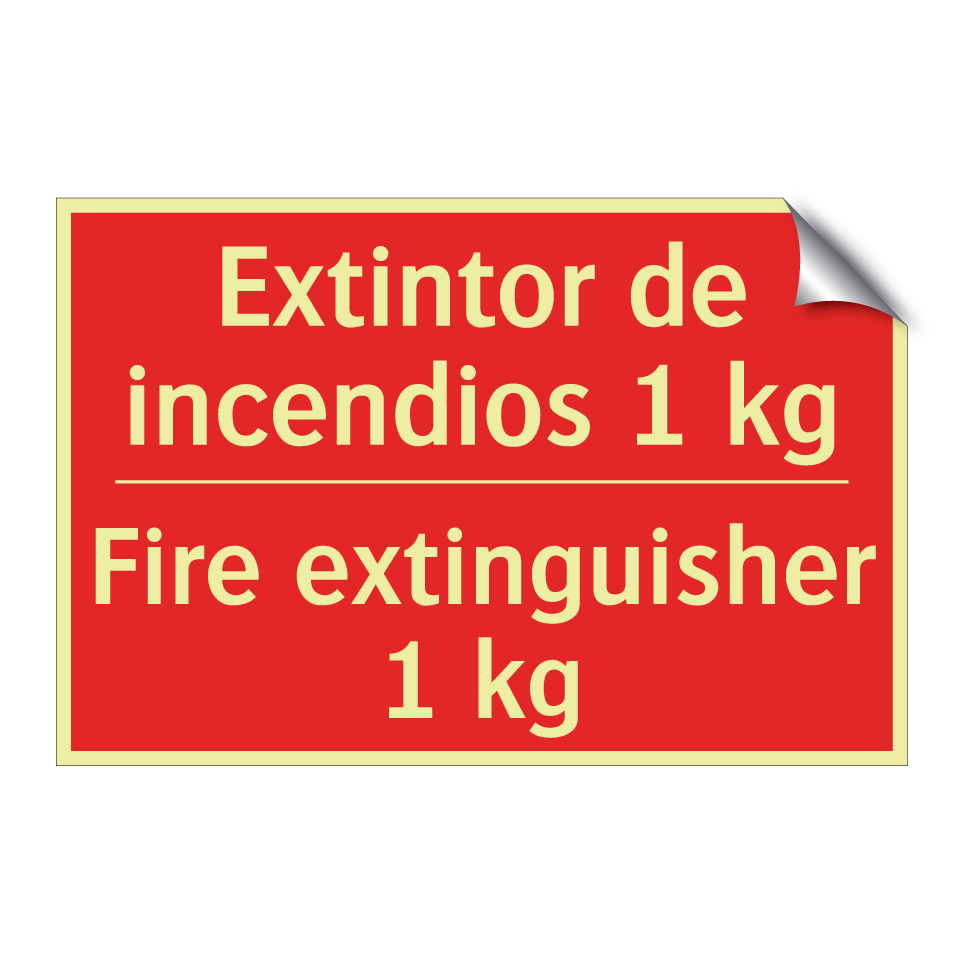 Extintor de incendios 1 kg - Fire extinguisher 1 kg