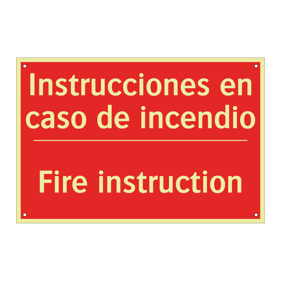 Instrucciones en caso de /.../ - Fire instruction