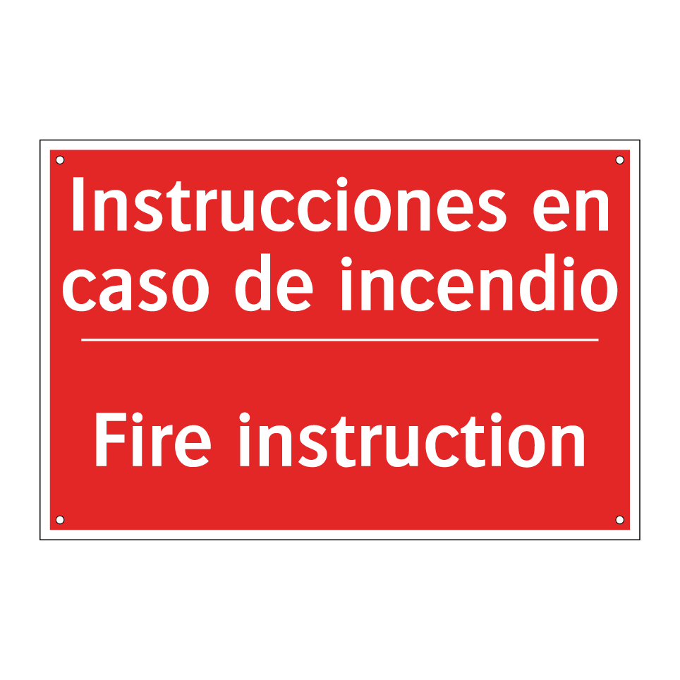 Instrucciones en caso de /.../ - Fire instruction