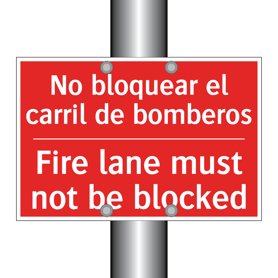 No bloquear el carril de /.../ - Fire lane must not be blocked