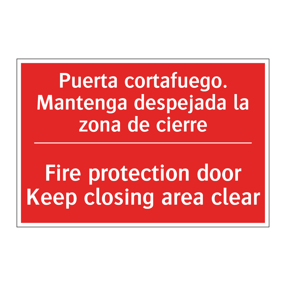 Puerta cortafuego. Mantenga /.../ - Fire protection door Keep /.../