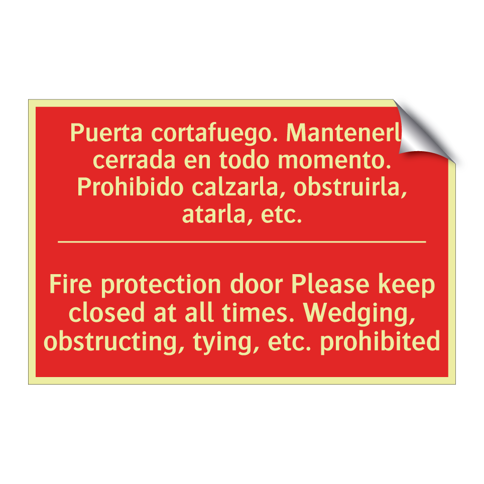 Puerta cortafuego. Mantenerla /.../ - Fire protection door Please /.../