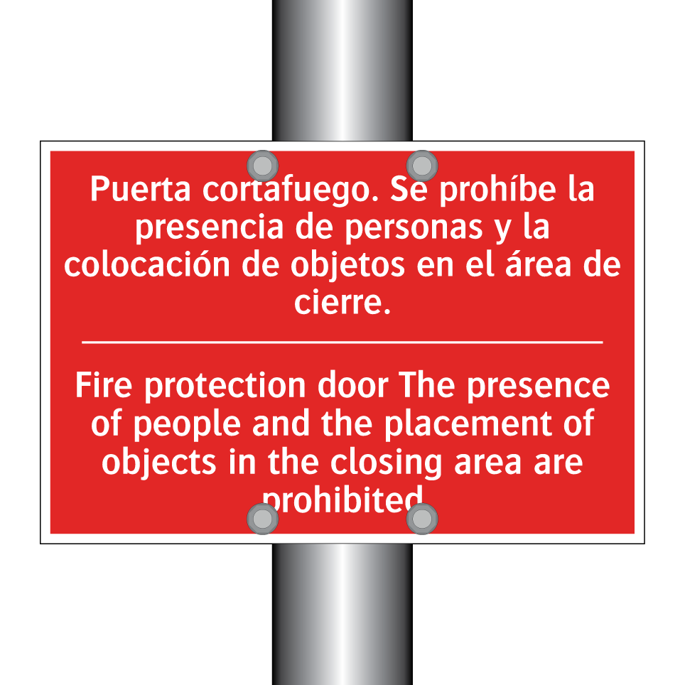 Puerta cortafuego. Se prohíbe /.../ - Fire protection door The /.../