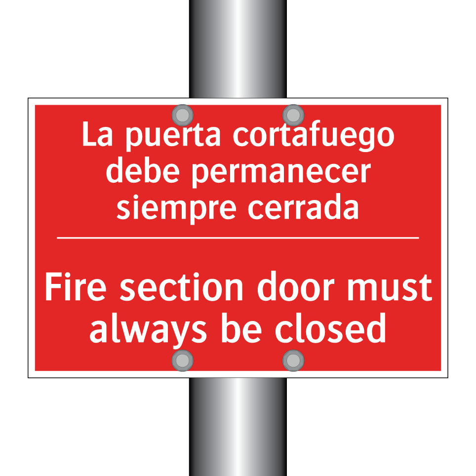 La puerta cortafuego debe /.../ - Fire section door must always /.../