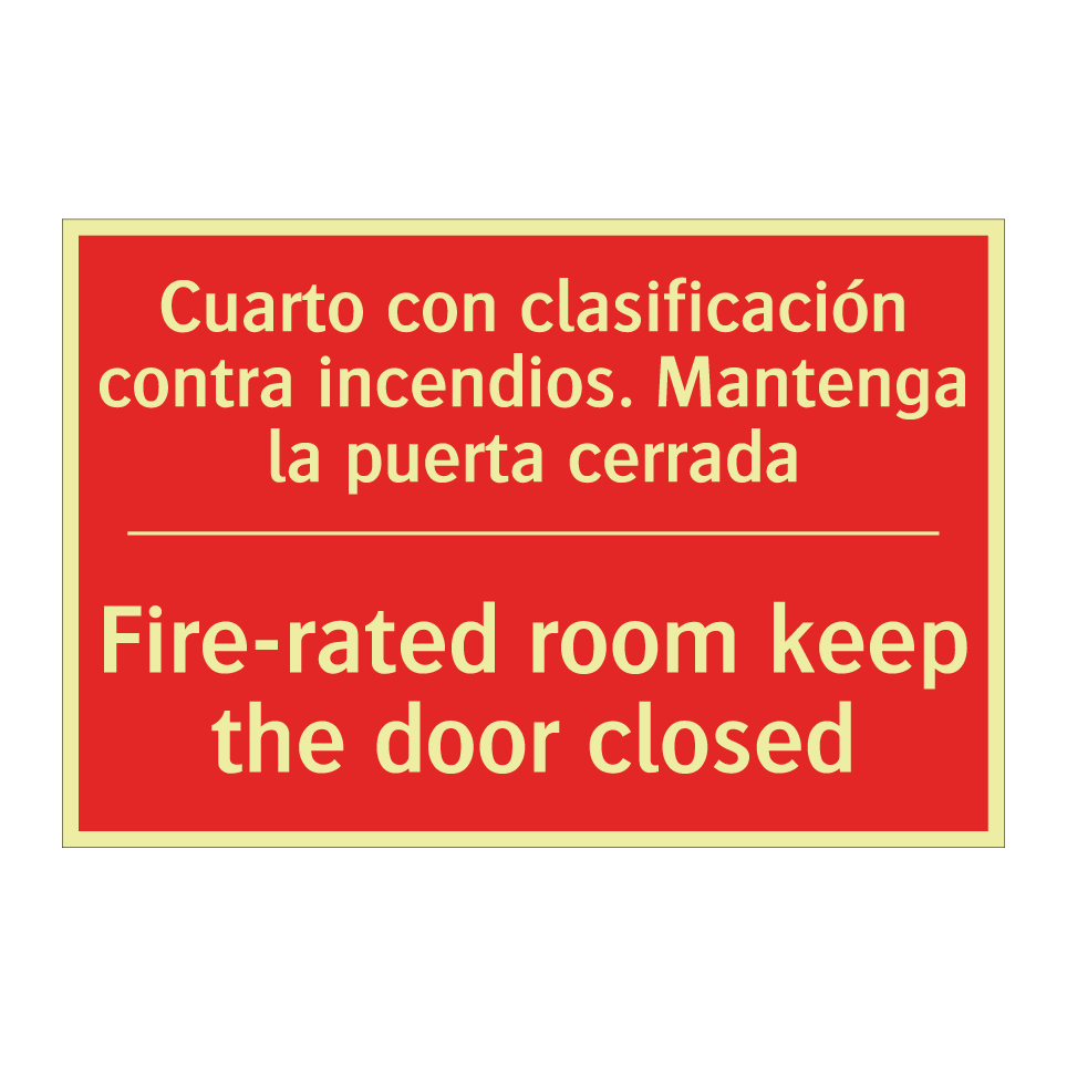 Cuarto con clasificación /.../ - Fire-rated room keep the door /.../