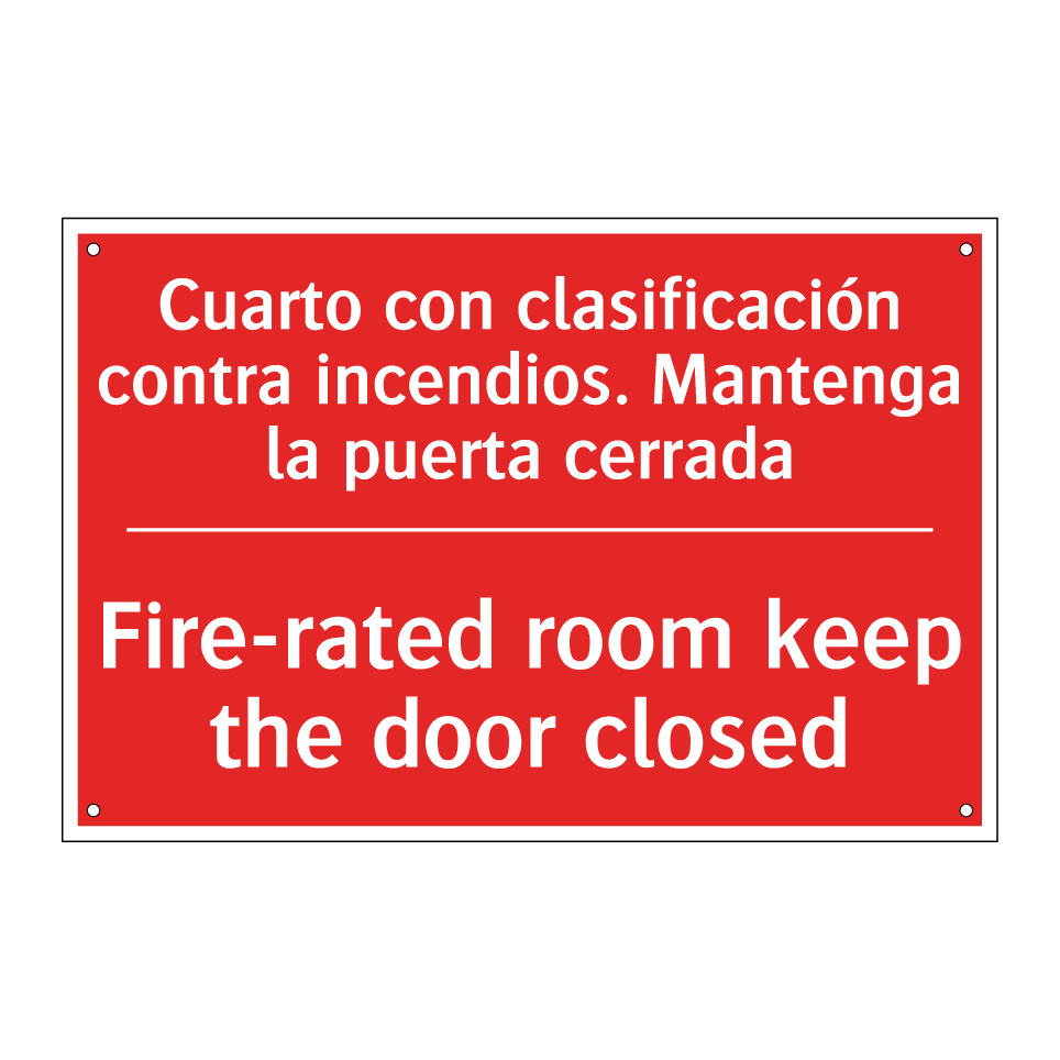 Cuarto con clasificación /.../ - Fire-rated room keep the door /.../