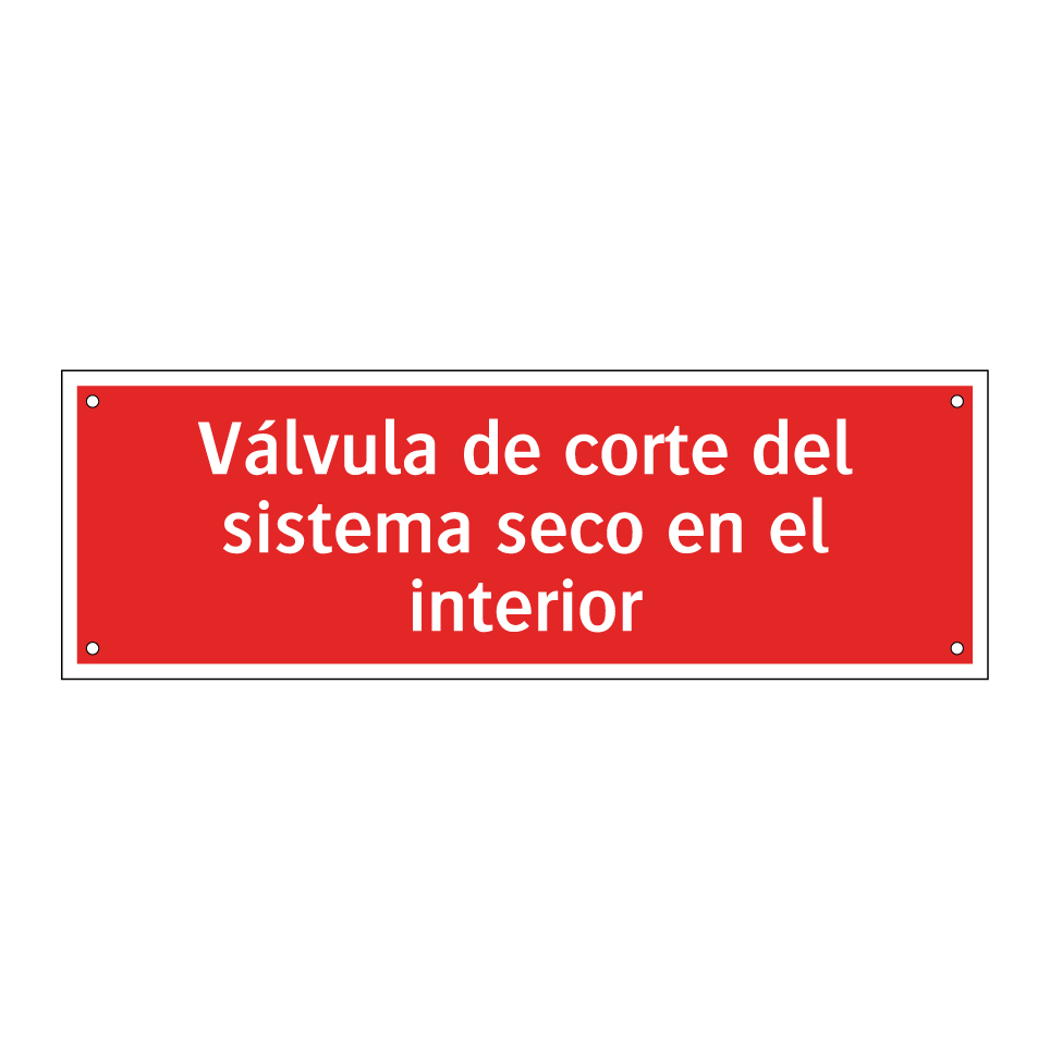 Válvula de corte del sistema seco en el interior