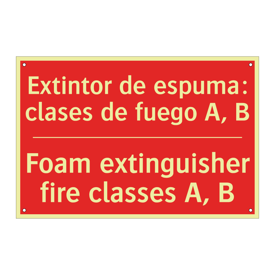 Extintor de espuma: clases de /.../ - Foam extinguisher fire /.../