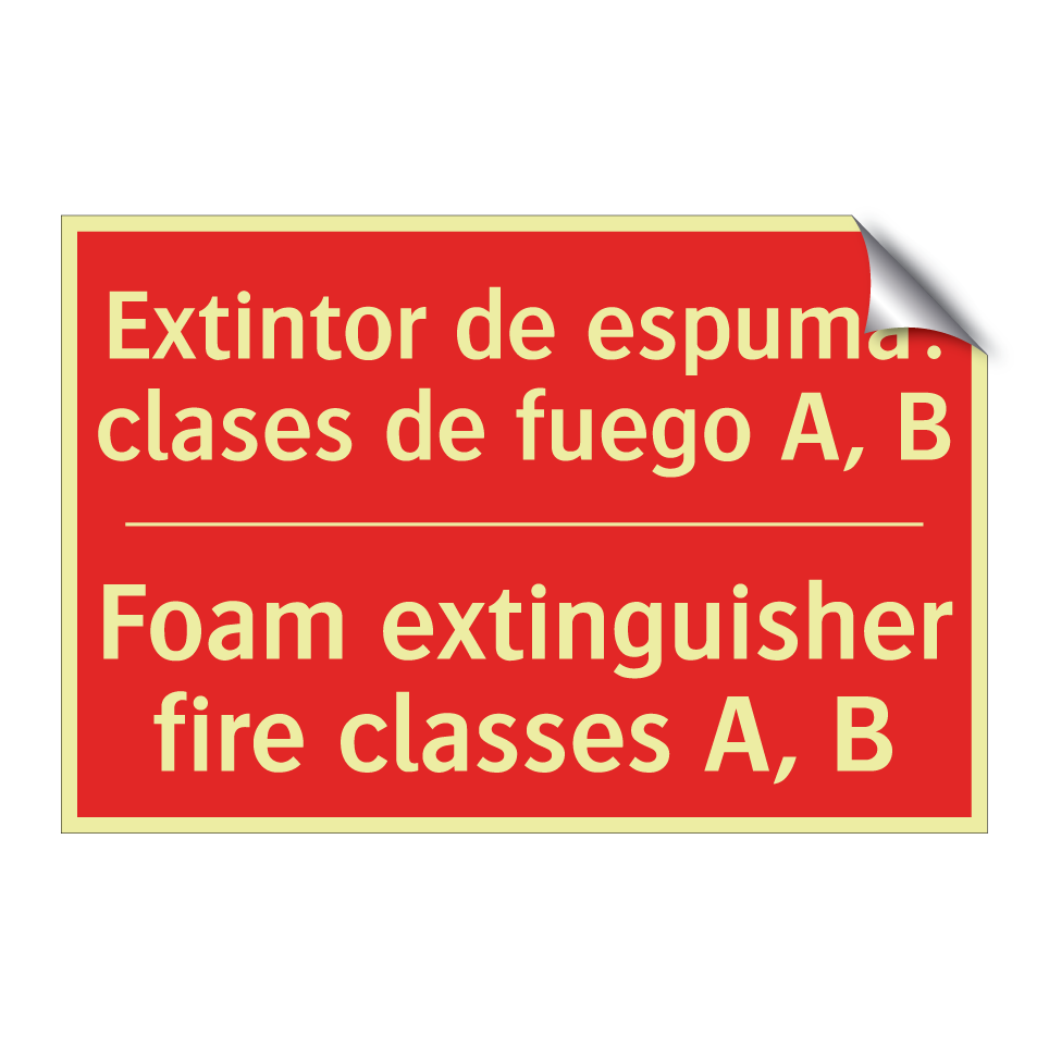 Extintor de espuma: clases de /.../ - Foam extinguisher fire /.../