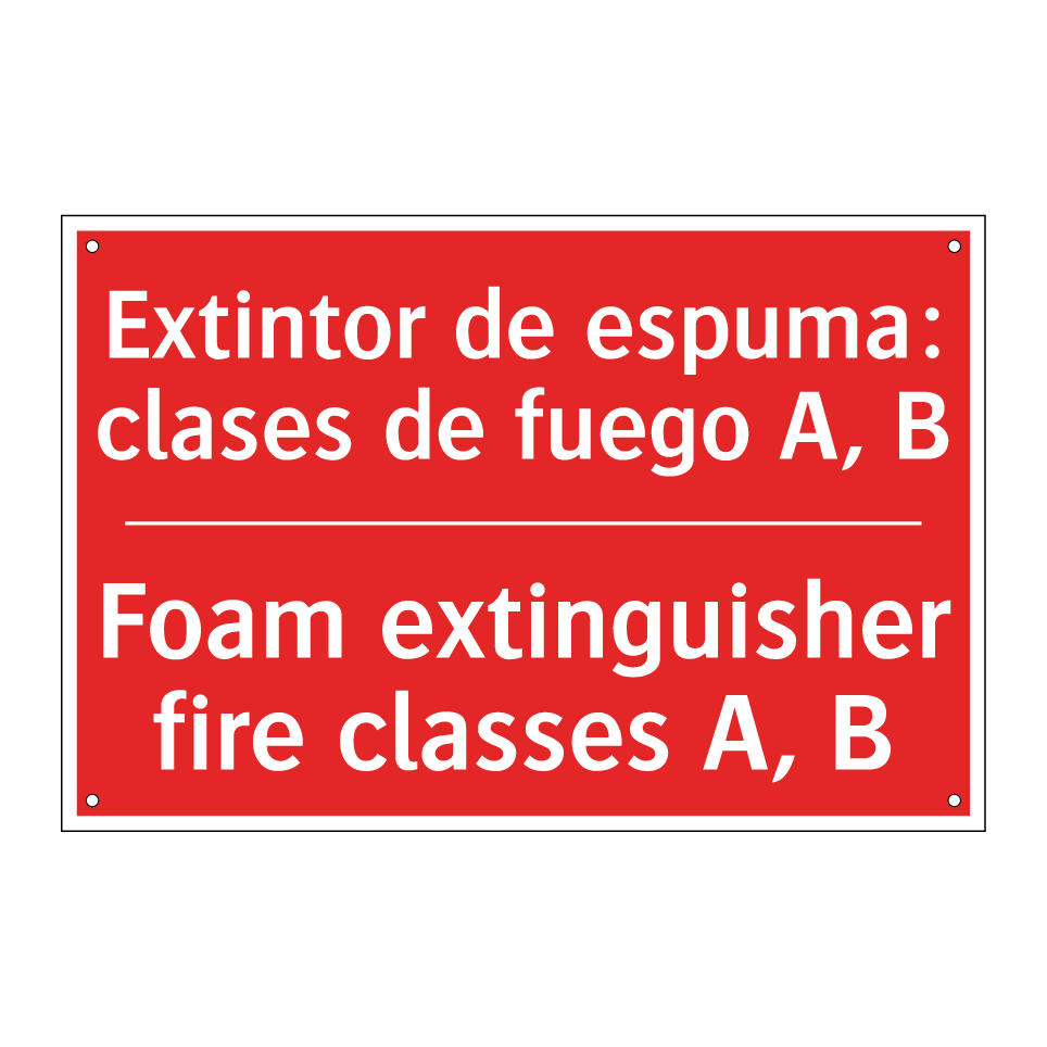 Extintor de espuma: clases de /.../ - Foam extinguisher fire /.../