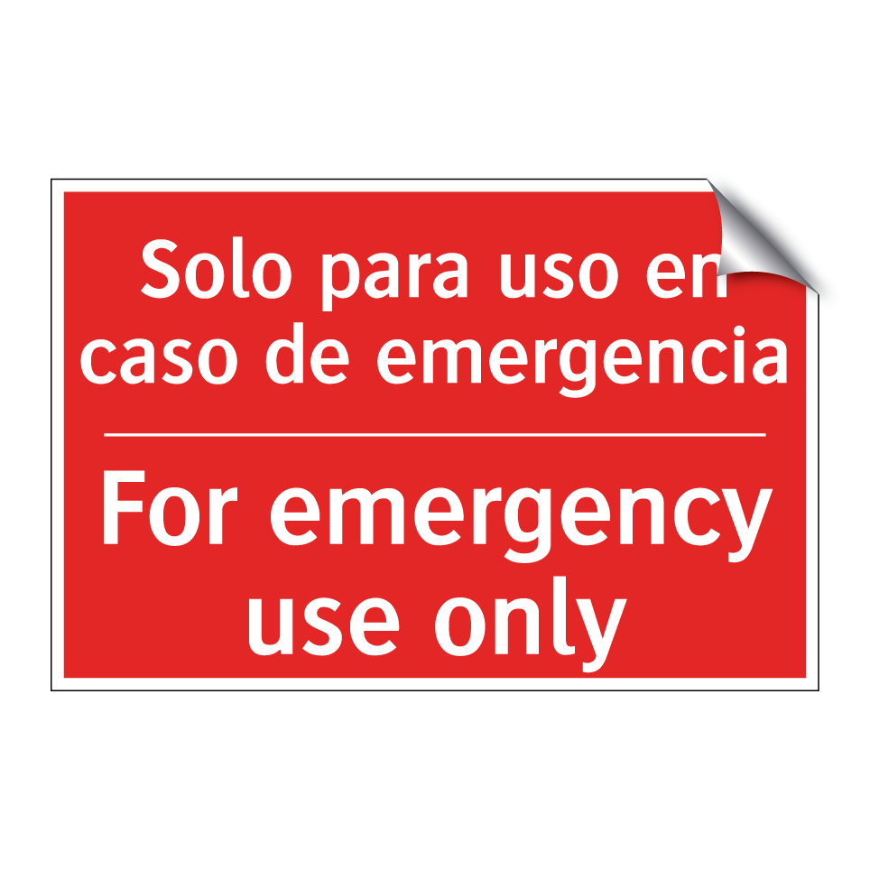 Solo para uso en caso de /.../ - For emergency use only