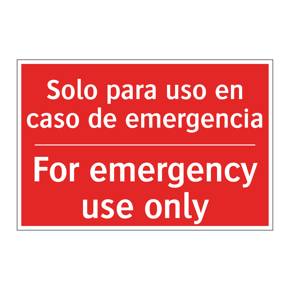 Solo para uso en caso de /.../ - For emergency use only
