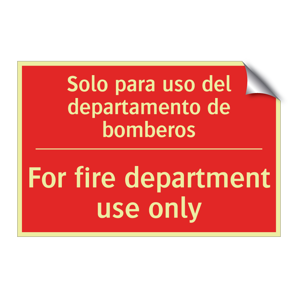 Solo para uso del /.../ - For fire department use only