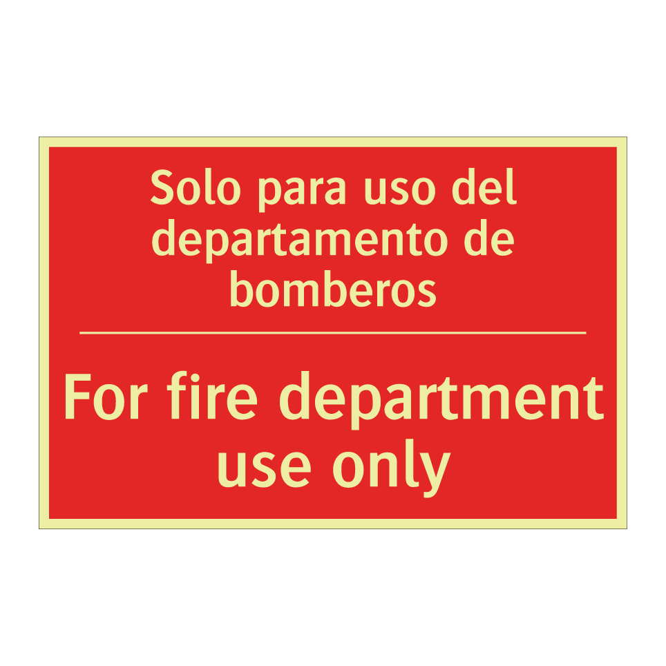 Solo para uso del /.../ - For fire department use only