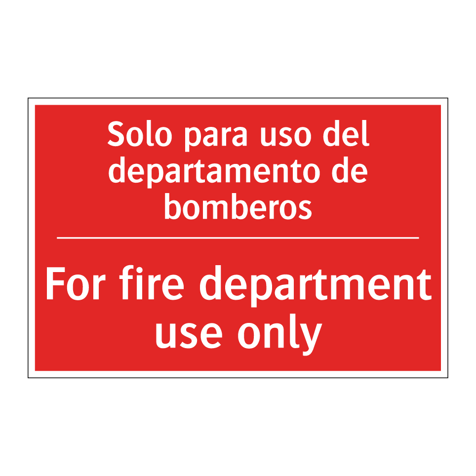 Solo para uso del /.../ - For fire department use only