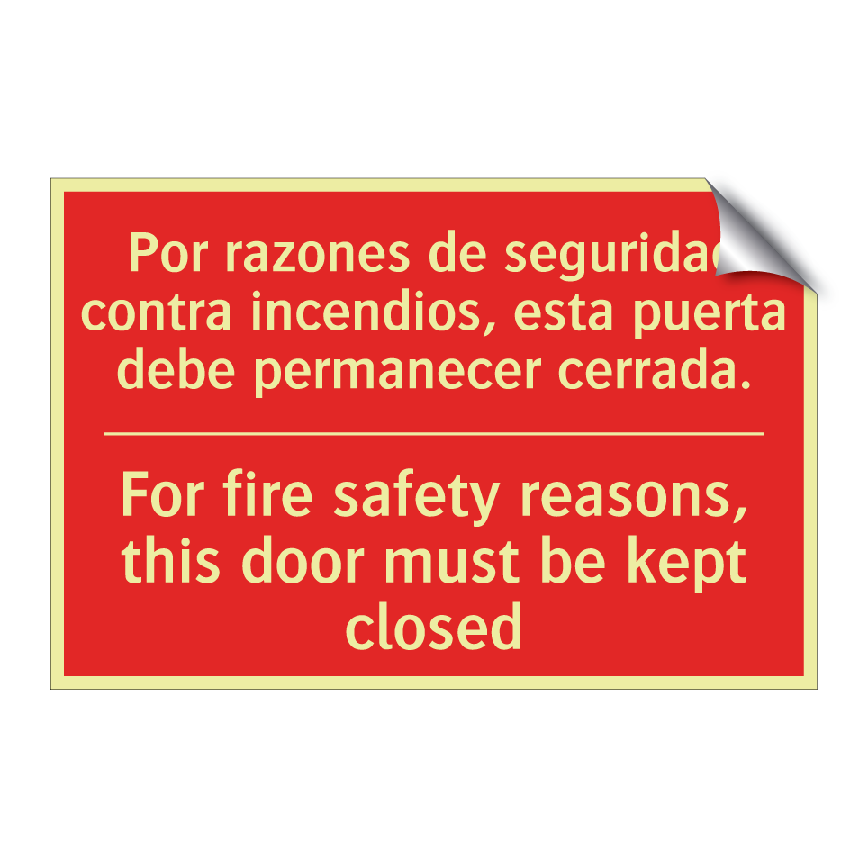 Por razones de seguridad /.../ - For fire safety reasons, this /.../