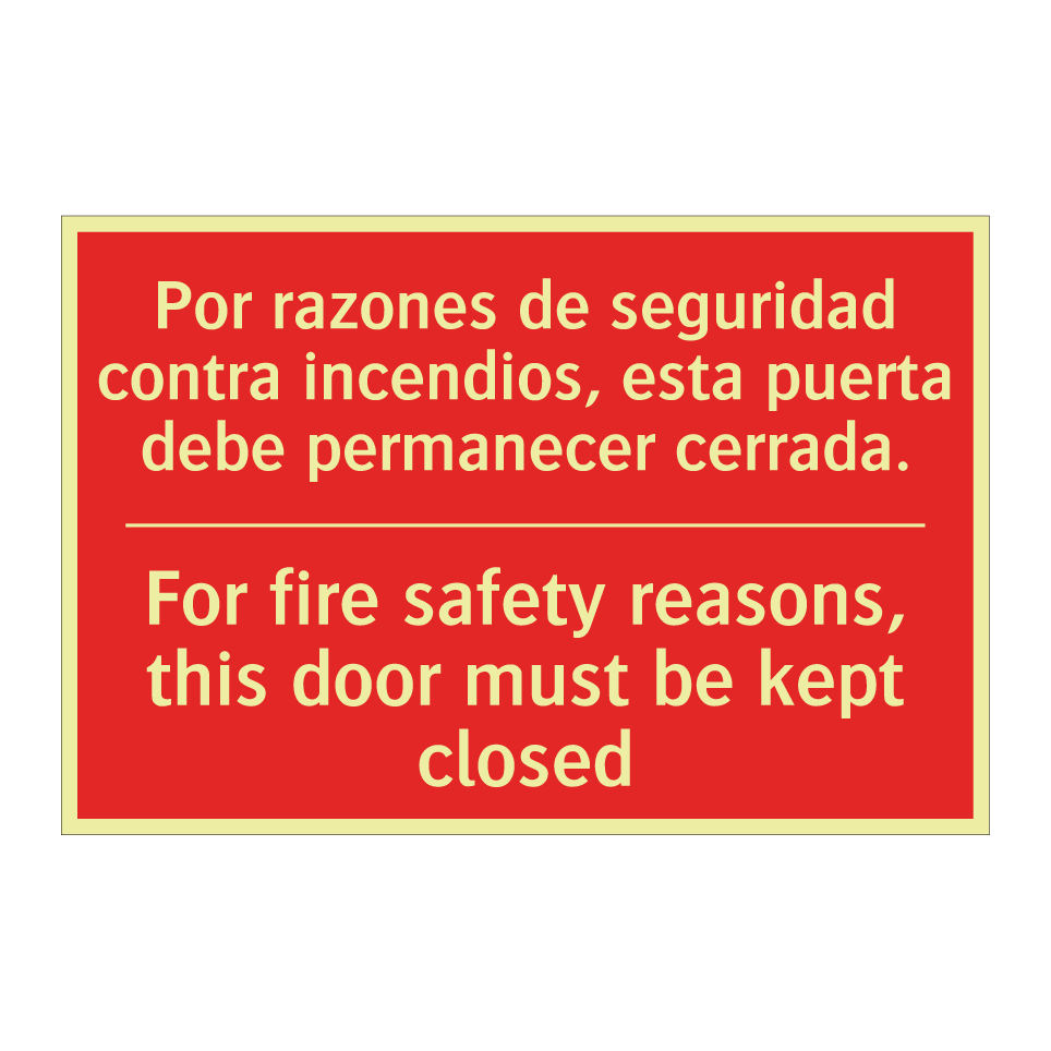 Por razones de seguridad /.../ - For fire safety reasons, this /.../