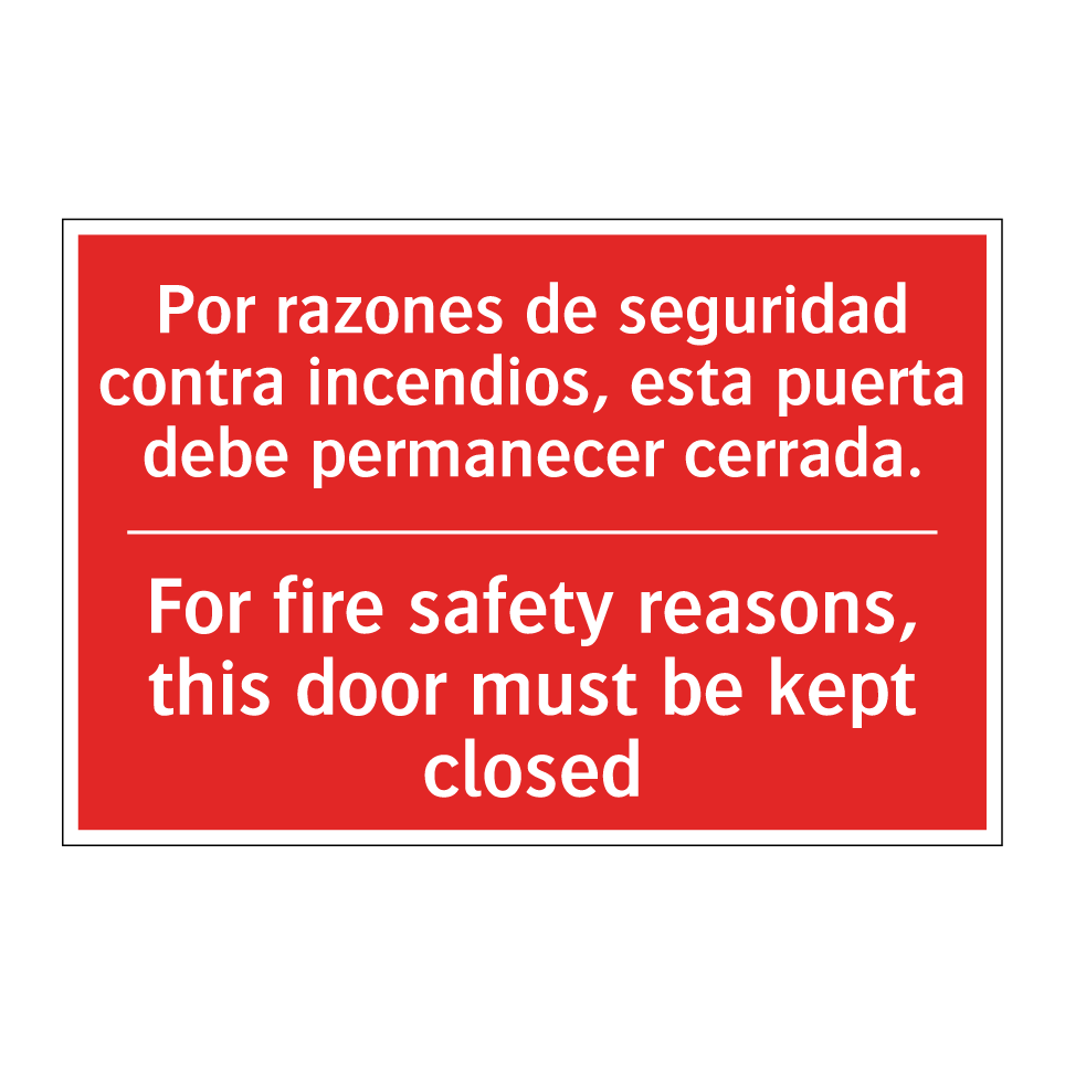 Por razones de seguridad /.../ - For fire safety reasons, this /.../