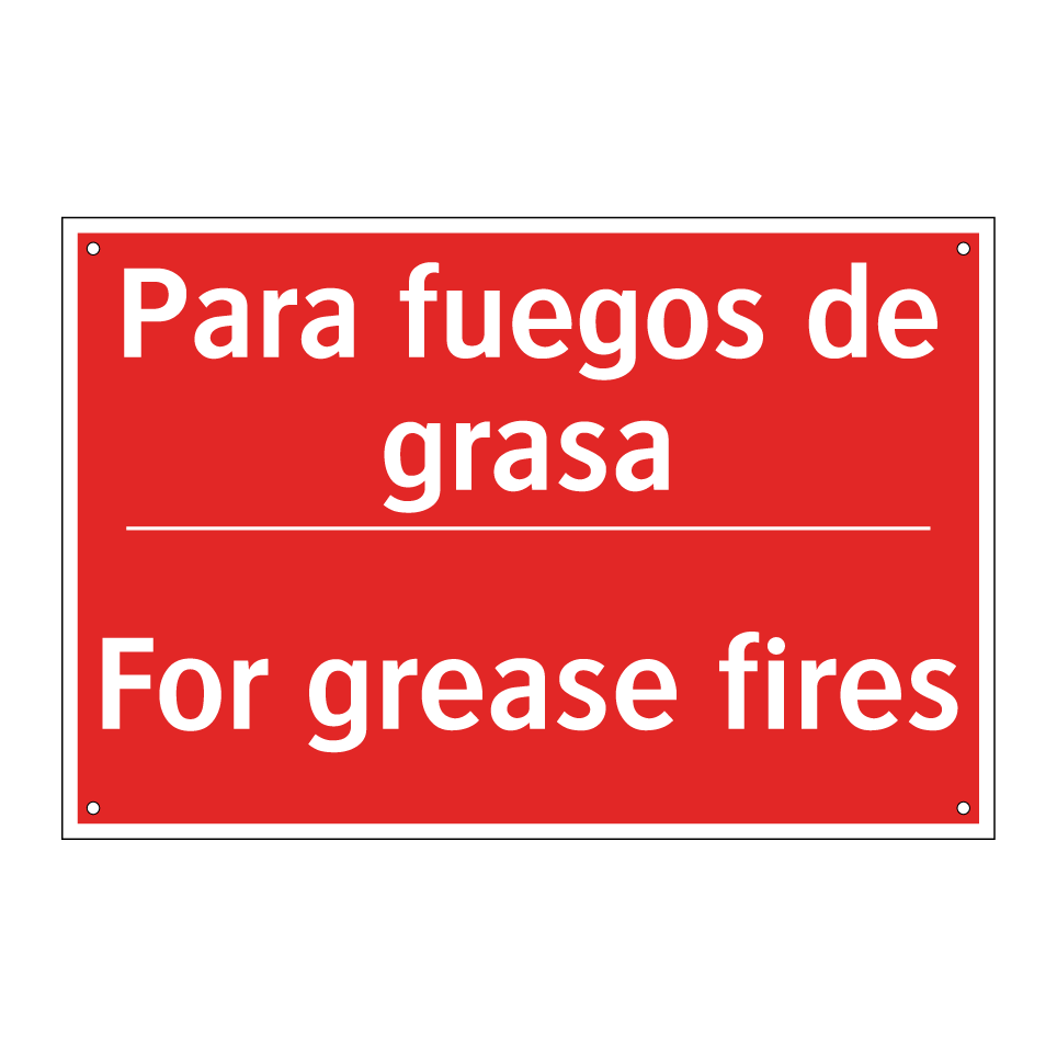 Para fuegos de grasa - For grease fires
