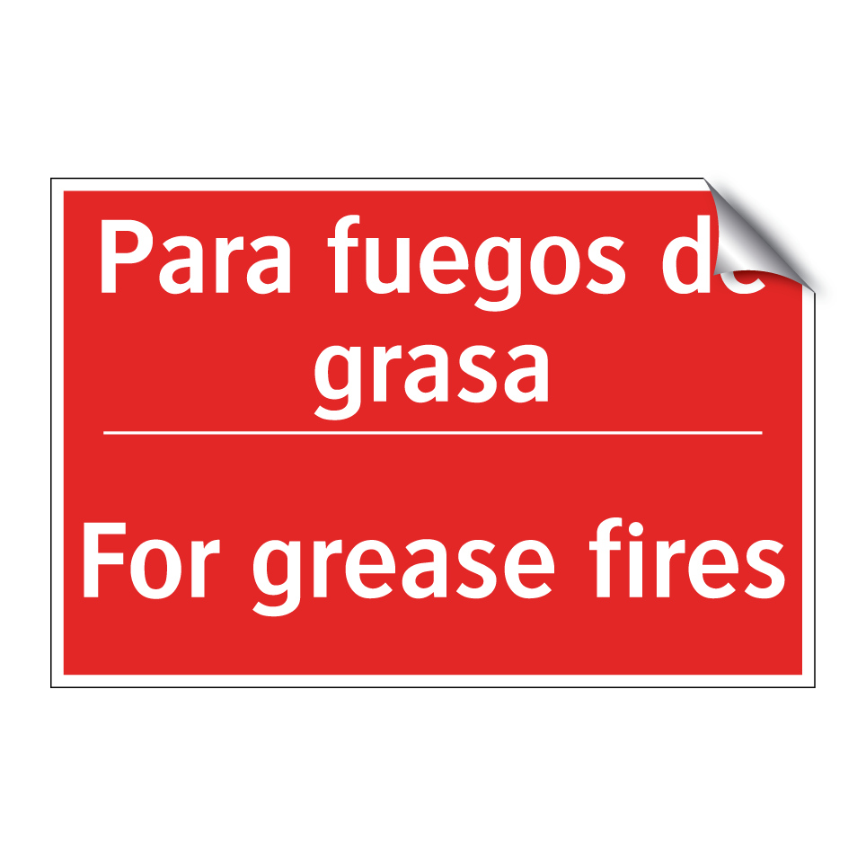 Para fuegos de grasa - For grease fires
