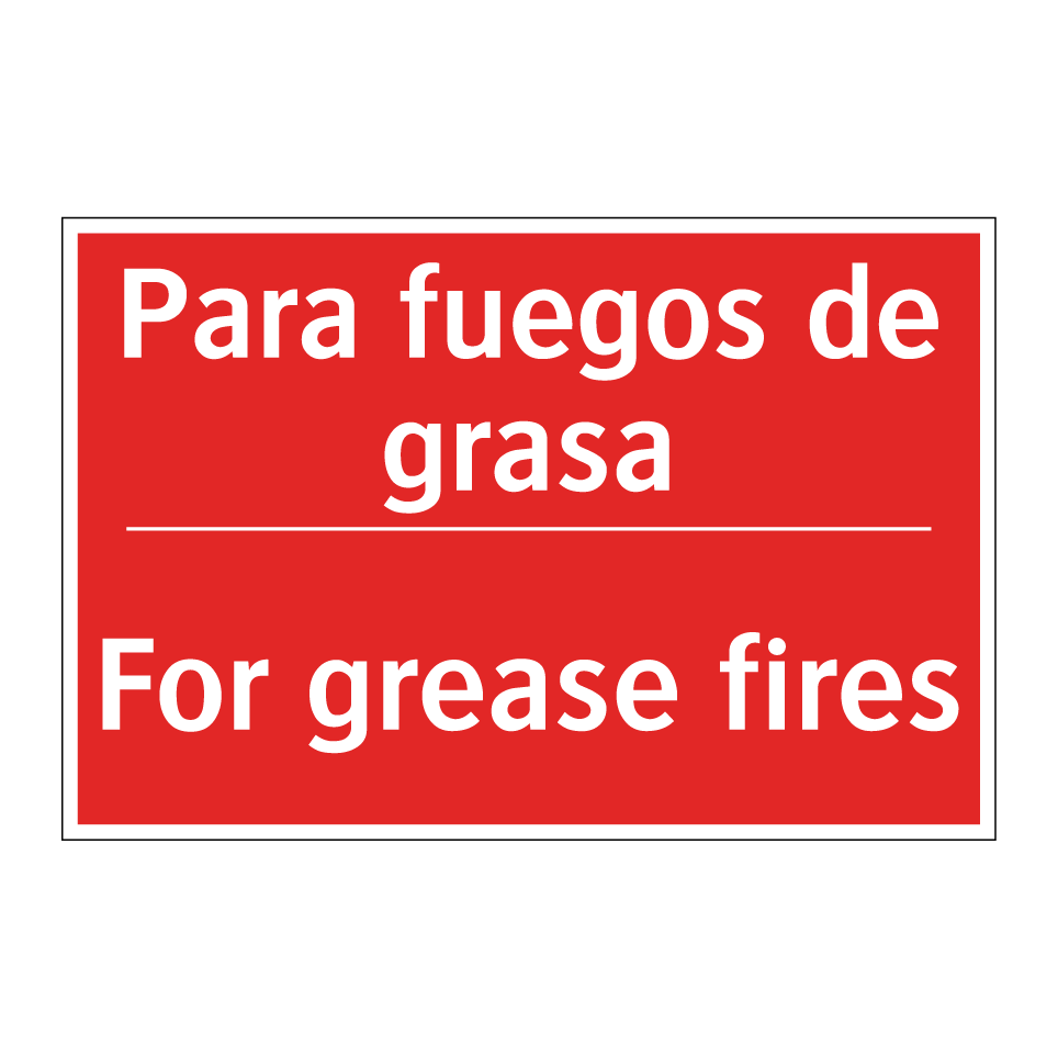 Para fuegos de grasa - For grease fires