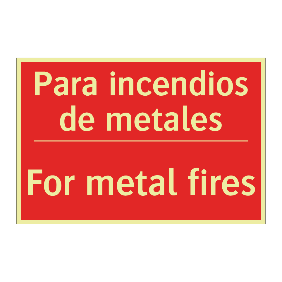 Para incendios de metales - For metal fires
