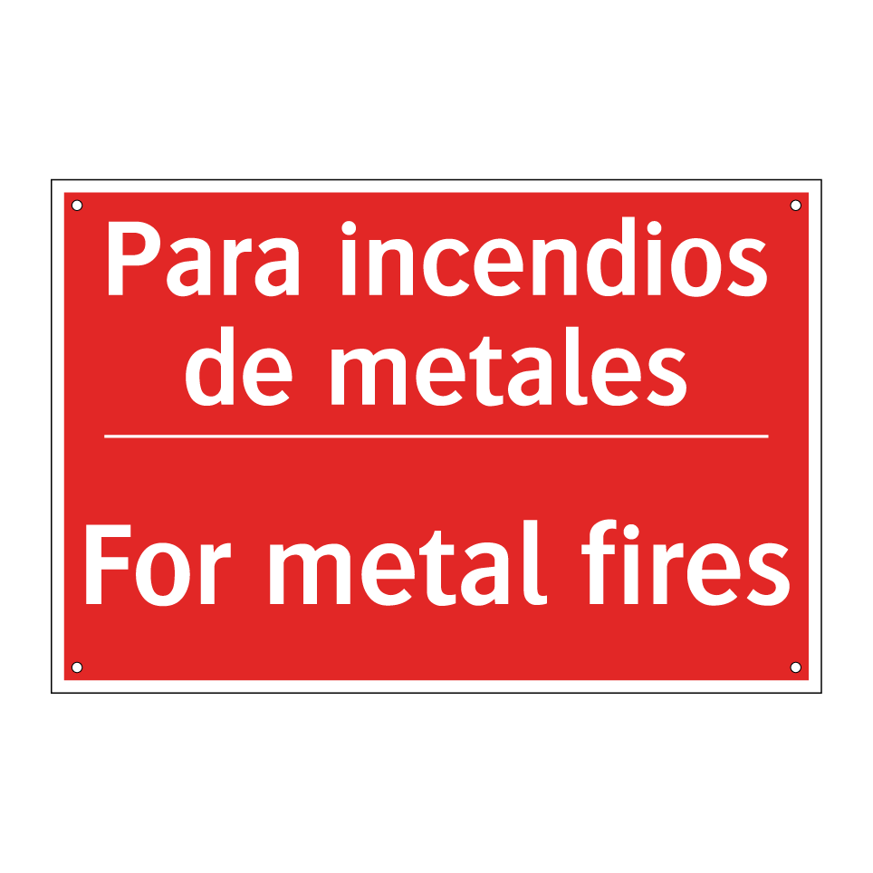 Para incendios de metales - For metal fires