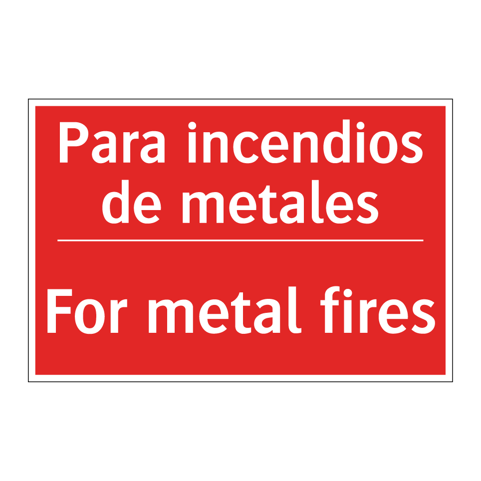 Para incendios de metales - For metal fires