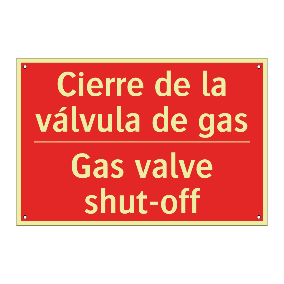Cierre de la válvula de gas - Gas valve shut-off