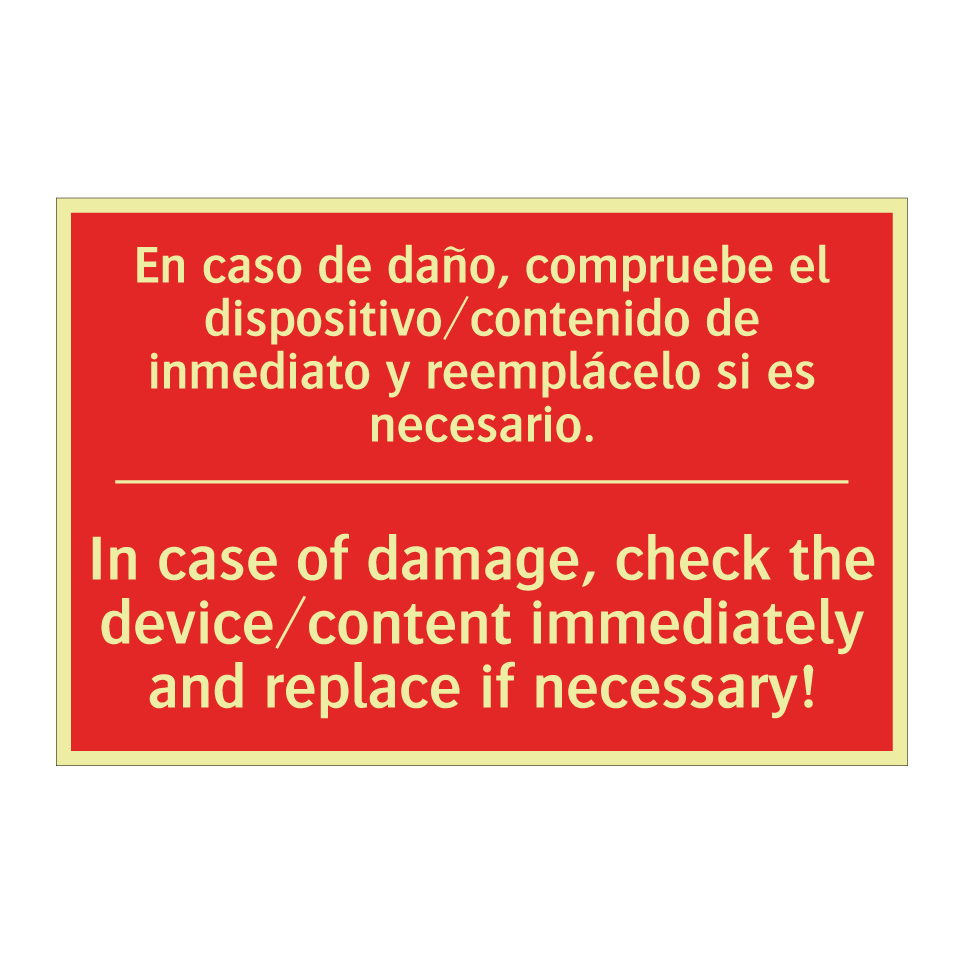 En caso de daño, compruebe el /.../ - In case of damage, check the /.../