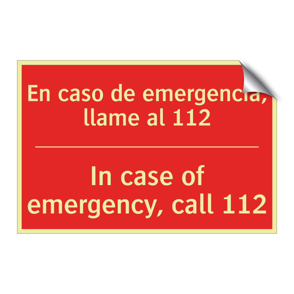 En caso de emergencia, llame /.../ - In case of emergency, call 112