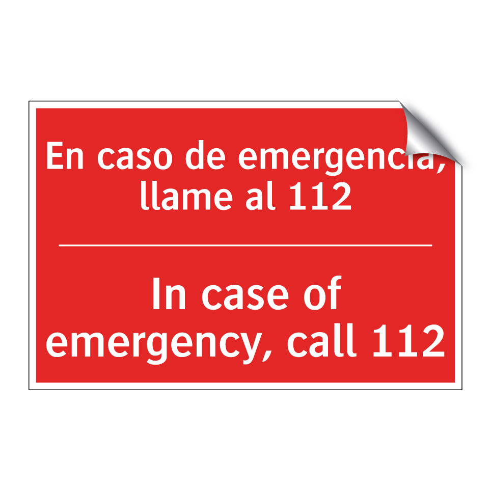 En caso de emergencia, llame /.../ - In case of emergency, call 112
