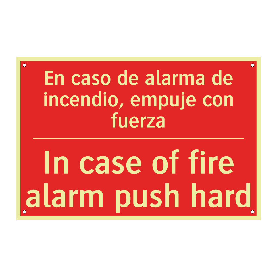 En caso de alarma de /.../ - In case of fire alarm push /.../