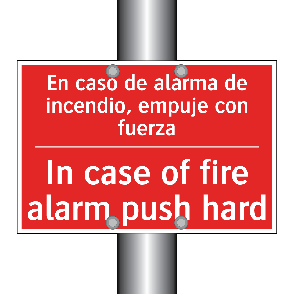 En caso de alarma de /.../ - In case of fire alarm push /.../