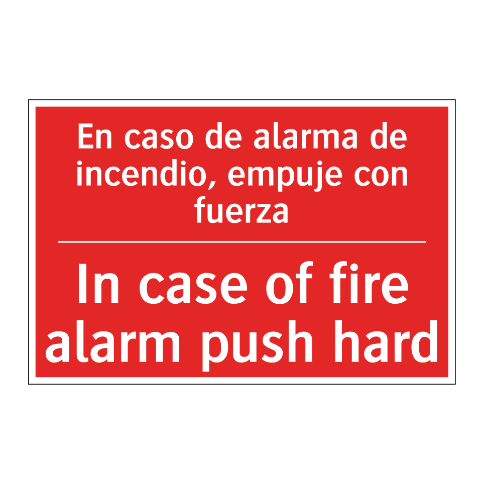 En caso de alarma de /.../ - In case of fire alarm push /.../