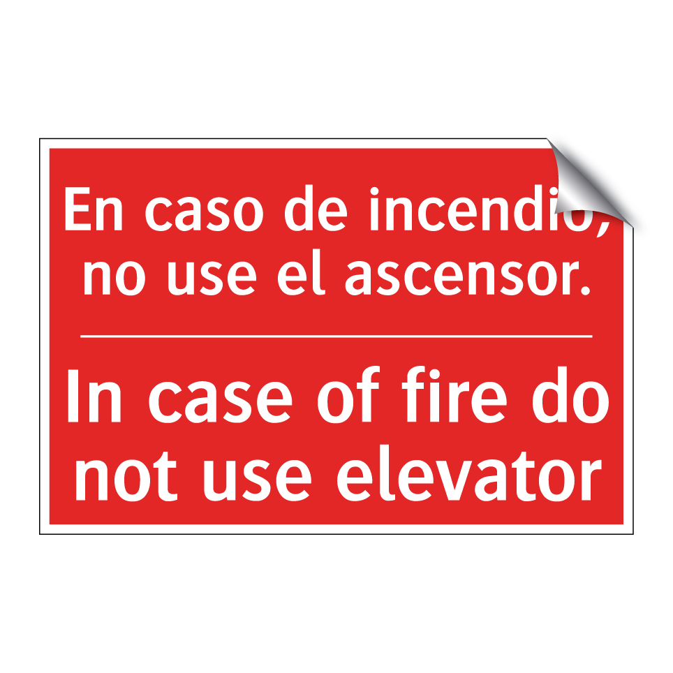 En caso de incendio, no use /.../ - In case of fire do not use /.../