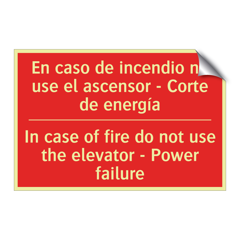 En caso de incendio no use el /.../ - In case of fire do not use /.../