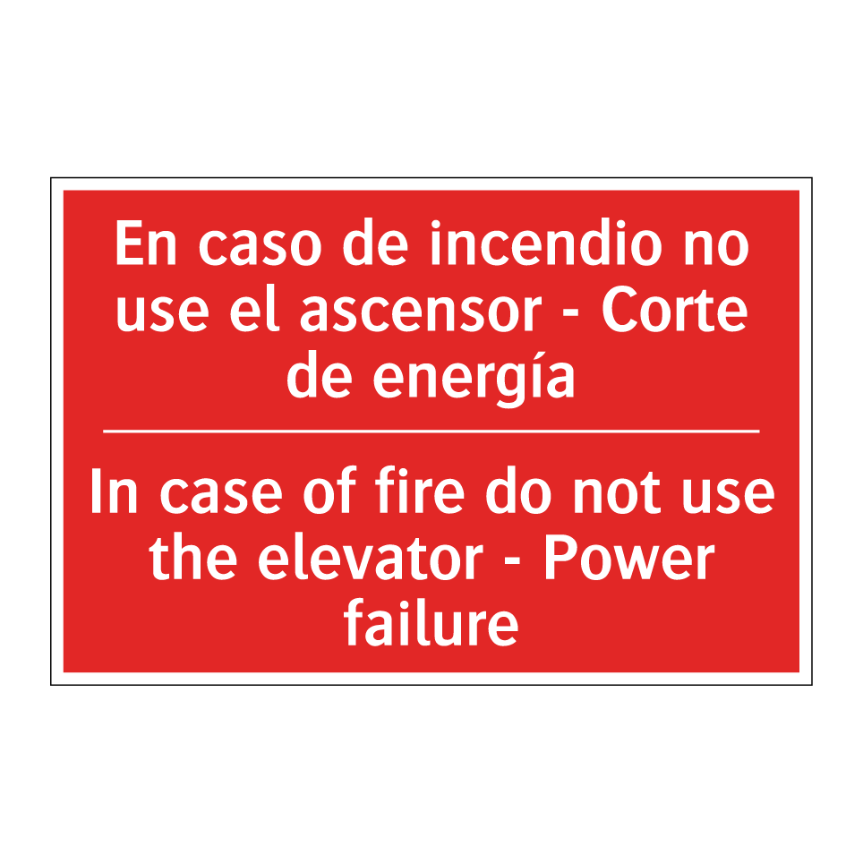 En caso de incendio no use el /.../ - In case of fire do not use /.../