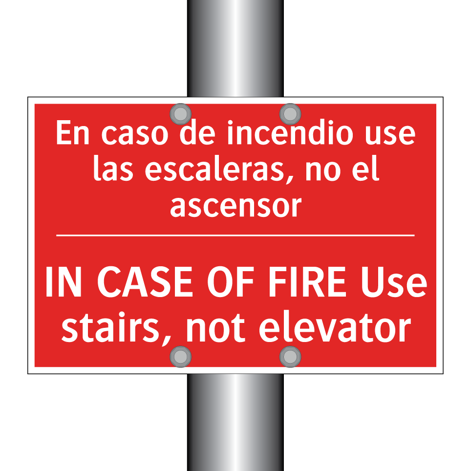 En caso de incendio use las /.../ - IN CASE OF FIRE Use stairs, /.../